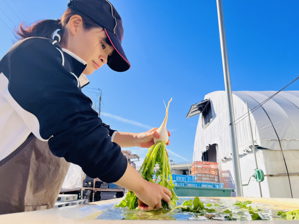 素手で確かめながらならできる……。野菜の間引き・洗浄に挑戦！