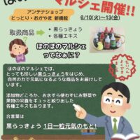 とっとり・おかやま新橋館でのイベント「ほのぼのマルシェ」で黒らっきょう販売！6月10日〜13日