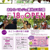 福井県あわら市のピアファームが「あわらベルジェ観光ぶどう園」開園！7月18日