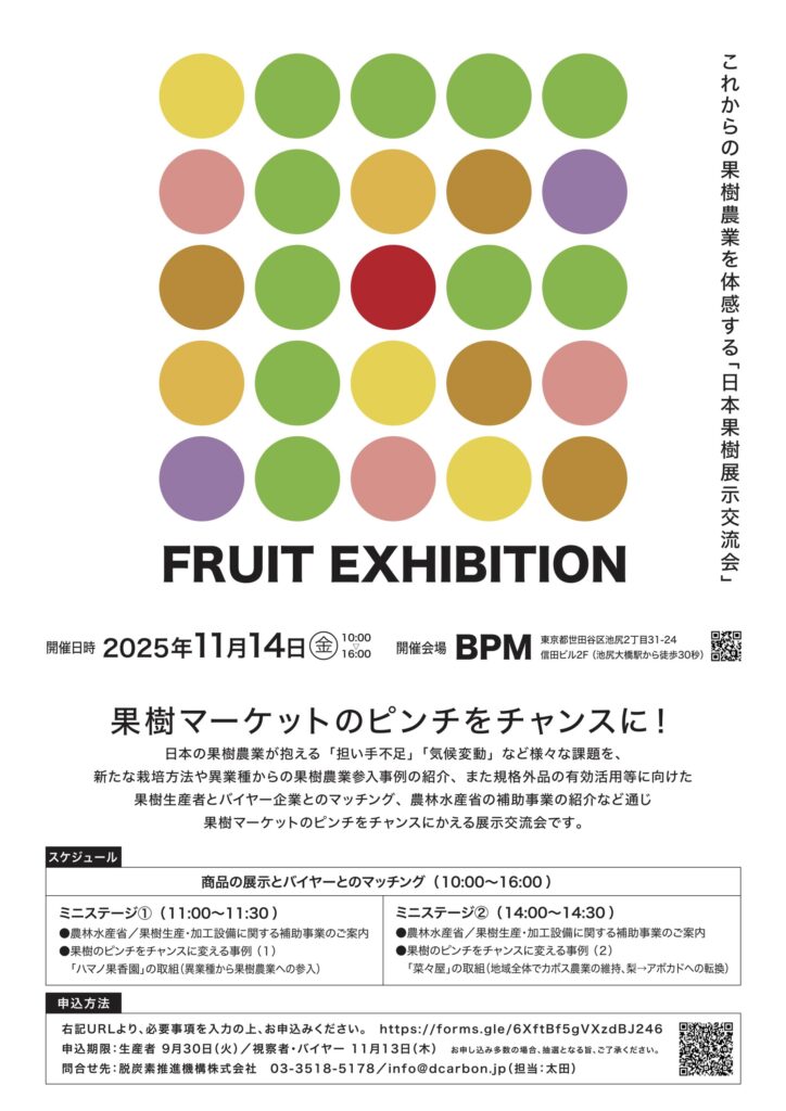 FRUIT EXHIBITION 出展者募集!