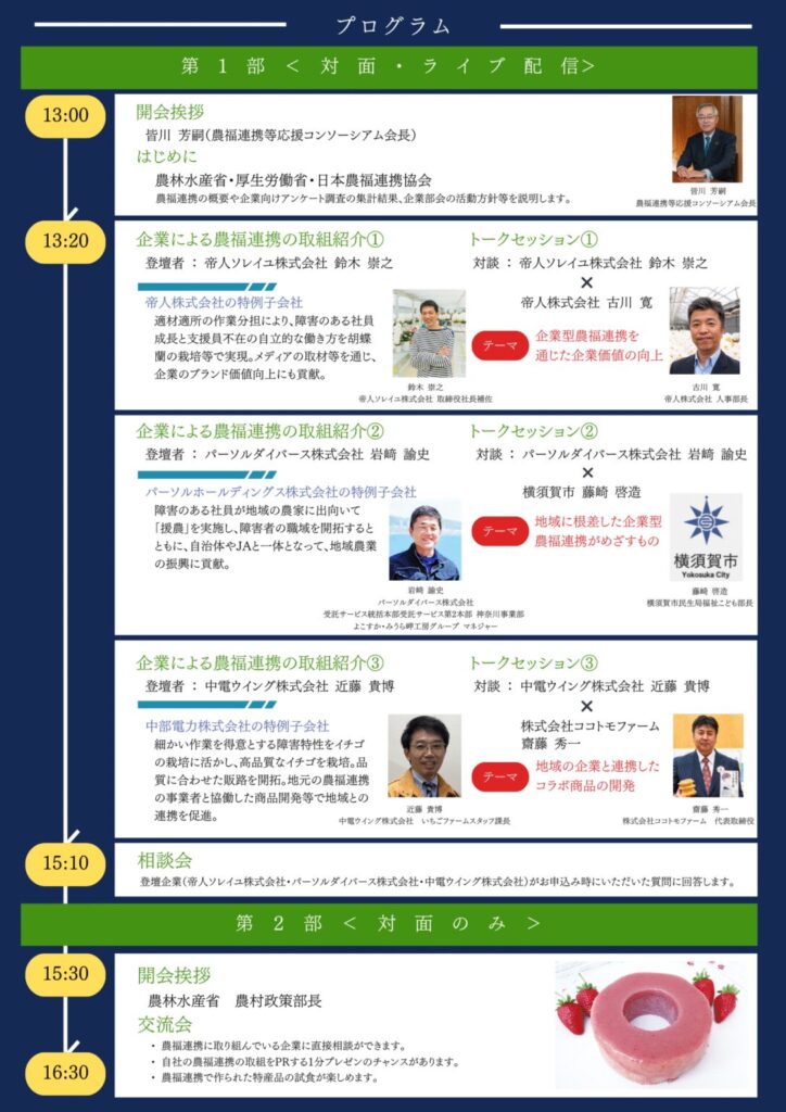 「企業×農福連携」シンポジウム～一緒に農福連携始めませんか？～をハイブリッド開催！10月23日（日本農福連携協会）