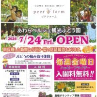 福井県あわら市のピアファームが「あわらベルジェ観光ぶどう園」開園！7月24日〜